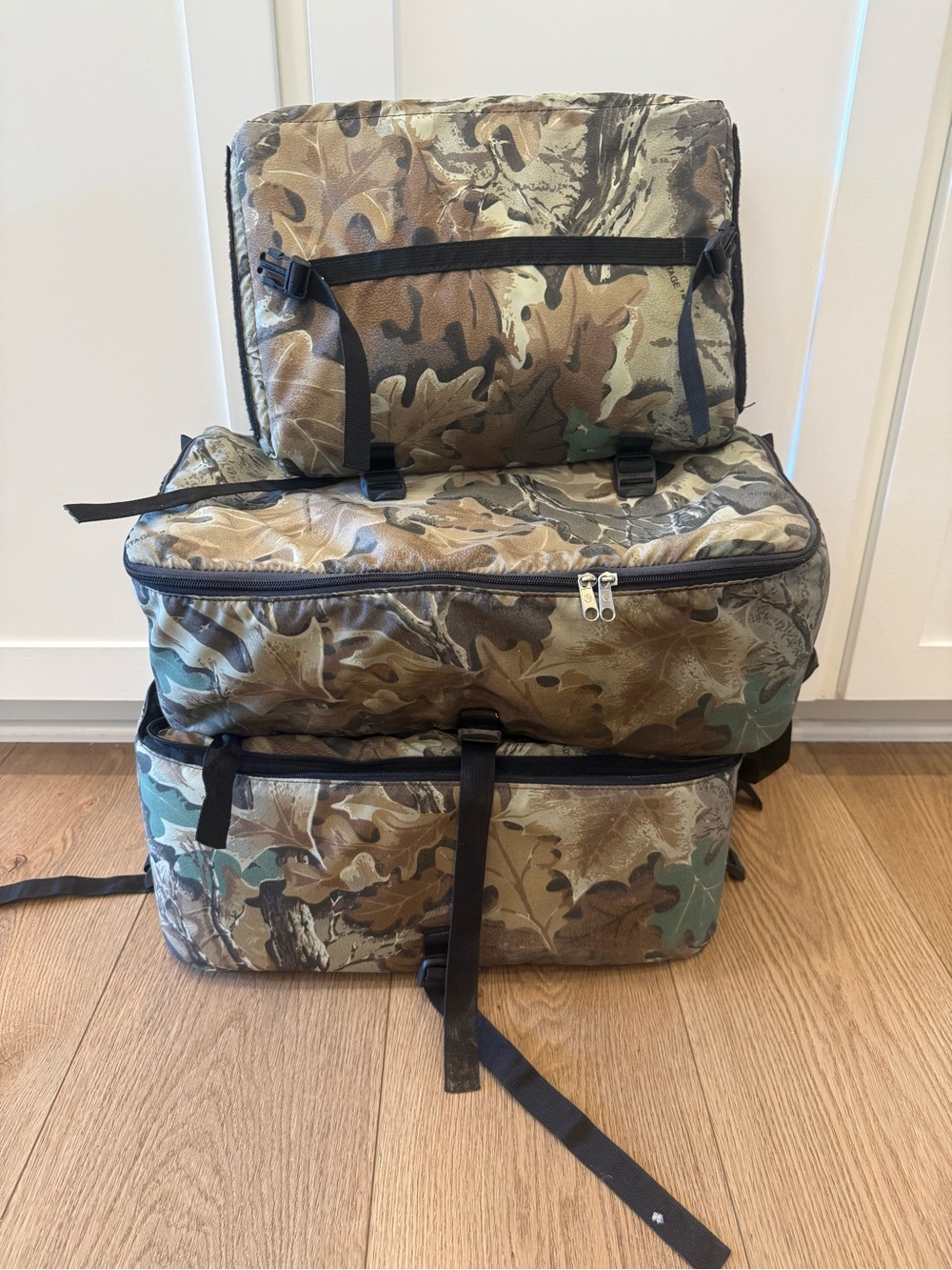 Universal ATV Camo Vel.cro Gear Bag Set | 3-Piece Rack Storage Bags | Hunting
